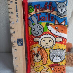 Jelly Cat Fluffy Tails Baby Book Crinkle Sounds Touch Book Toddler  used, no fla